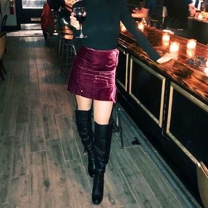 Anthropologie Velvet Mini skirt